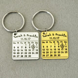 Personalized Calendar Key Chain Keychain Calendar Save The Date Key Ring