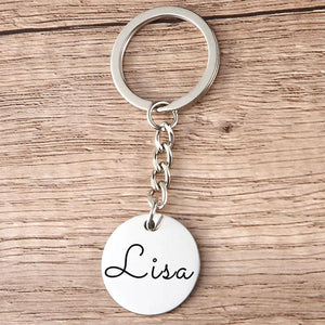 Personalized Name Keychain, Stainless Steel Keyring, Wedding Guest Gift
