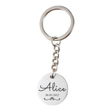 Personalized Name Keychain, Stainless Steel Keyring, Wedding Guest Gift