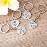 Personalized Name Keychain, Stainless Steel Keyring, Wedding Guest Gift