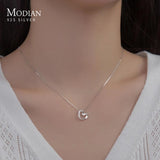 925 Silver Heart Necklace Pendant Platinum Chain Choker Fine Jewelry