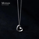 925 Silver Heart Necklace Pendant Platinum Chain Choker Fine Jewelry