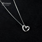 925 Silver Heart Necklace Pendant Platinum Chain Choker Fine Jewelry