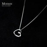 925 Silver Heart Necklace Pendant Platinum Chain Choker Fine Jewelry