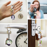 Personalized Photo Keychain Metal Rings Holder Gift