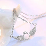 925 Silver Angel Wings Pendant Necklace