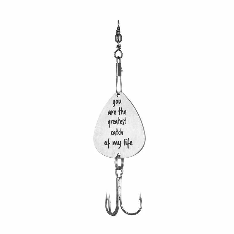 Fishhook Name Couple Keychain Engraved Letter Key Chain Personalized Key Ring