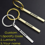 Engraved Text Keyring Scannable Song Code Keychain