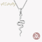 925 Silver Snake Pendant Necklace Minimalist Jewelry