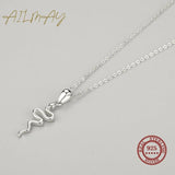 925 Silver Snake Pendant Necklace Minimalist Jewelry