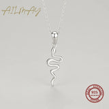 925 Silver Snake Pendant Necklace Minimalist Jewelry