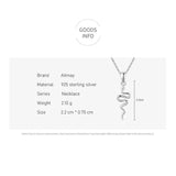 925 Silver Snake Pendant Necklace Minimalist Jewelry