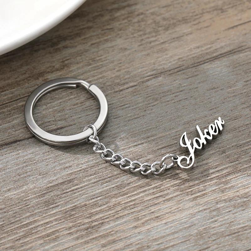 Personalized Name Letter Keyring Stainless Steel Key Chain Customization