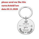 Personalized Couple Name & Date Keychain Wedding Guest Gift