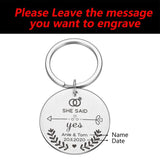 Personalized Couple Name & Date Keychain Wedding Guest Gift