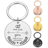 Personalized Couple Name & Date Keychain Wedding Guest Gift