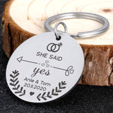 Personalized Couple Name & Date Keychain Wedding Guest Gift