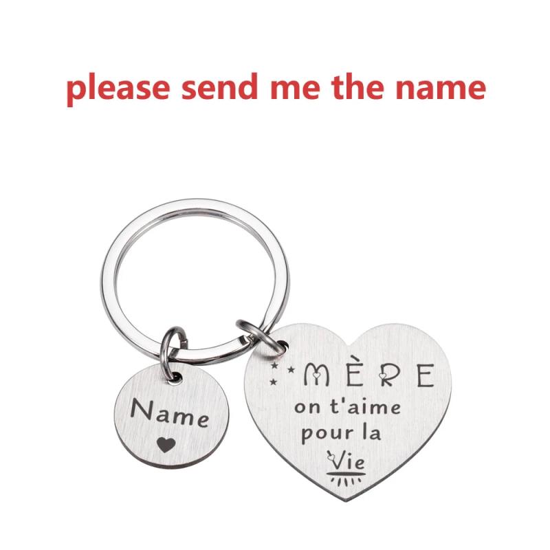 Personalized Dad Mom Keychain Love to Papa Mama Key Pendant