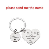 Personalized Dad Mom Keychain Love to Papa Mama Key Pendant