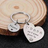 Personalized Dad Mom Keychain Love to Papa Mama Key Pendant