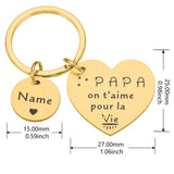 Personalized Dad Mom Keychain Love to Papa Mama Key Pendant