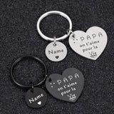 Personalized Dad Mom Keychain Love to Papa Mama Key Pendant
