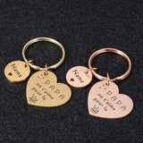 Personalized Dad Mom Keychain Love to Papa Mama Key Pendant