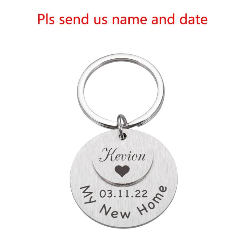Personalized My Home Keychain with Names for Housewarming Gift