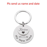 Personalized My Home Keychain with Names for Housewarming Gift