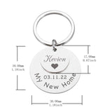 Personalized My Home Keychain with Names for Housewarming Gift