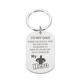 Father's Gift Keychain To My Dad My Hero Birthday Christmas For Father Dear Dadd