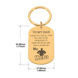 Father's Gift Keychain To My Dad My Hero Birthday Christmas For Father Dear Dadd