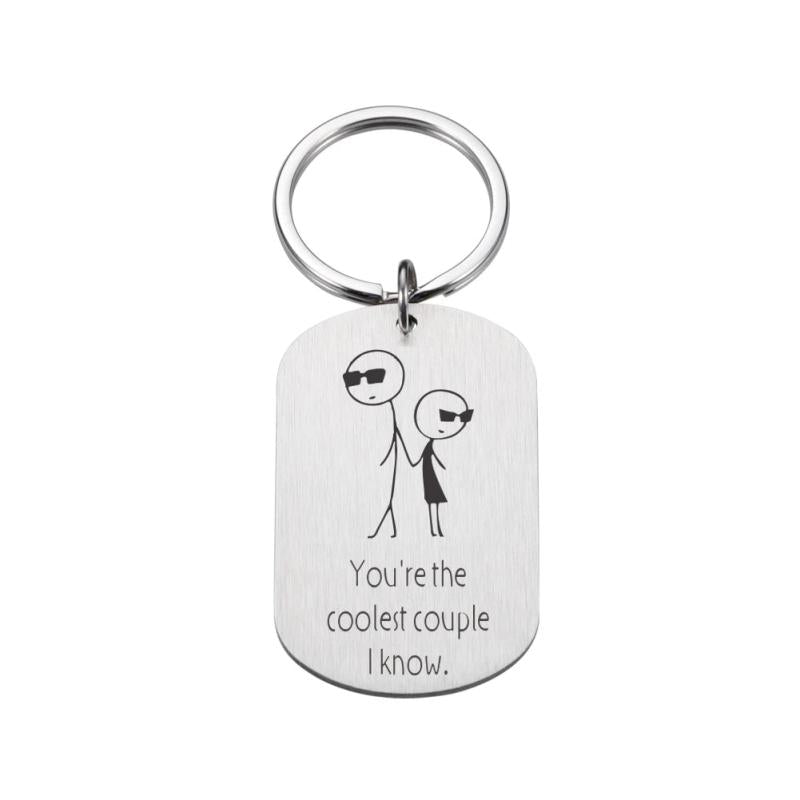 Creativity Couple Keychain Coolest Couple Keyring Women Girl Couple Key Chain