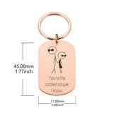 Creativity Couple Keychain Coolest Couple Keyring Women Girl Couple Key Chain