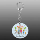 Personalized Family Name Keychain - Engraved Acrylic Keyrin