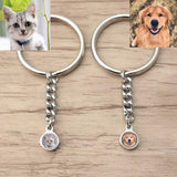 Custom Dog Keychain Portrait Personalized Pet Photo Keychain