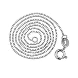 925 Silver Necklace 1mm 16 inches Box Chain Gift for Mother