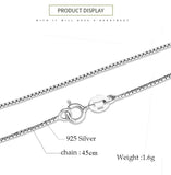925 Silver Necklace 1mm 16 inches Box Chain Gift for Mother