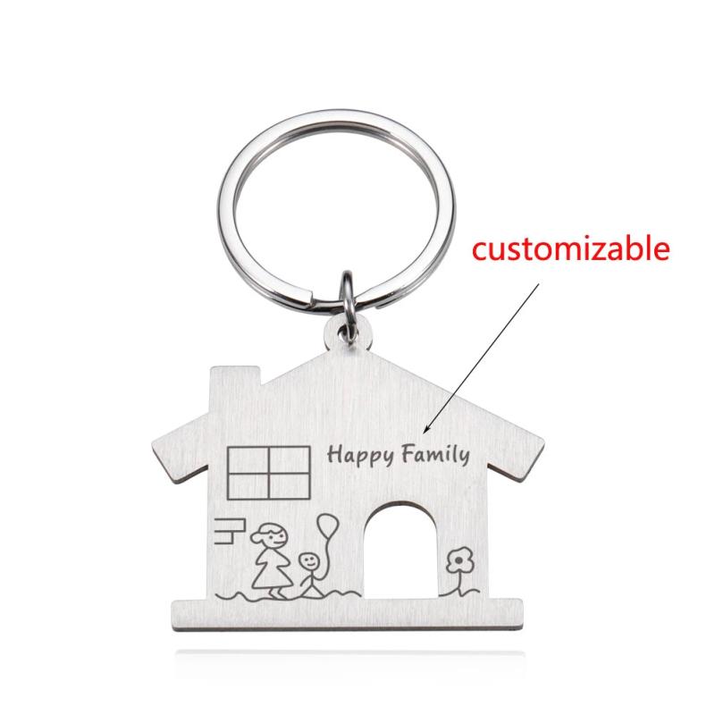 Family Name Engraved Keychain Custom Keyring Gift House Key Holder