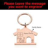 Family Name Engraved Keychain Custom Keyring Gift House Key Holder
