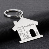 Family Name Engraved Keychain Custom Keyring Gift House Key Holder