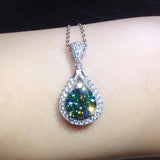 Inlaid Emerald Crystal Round Earrings, Women's Silver Jewelry