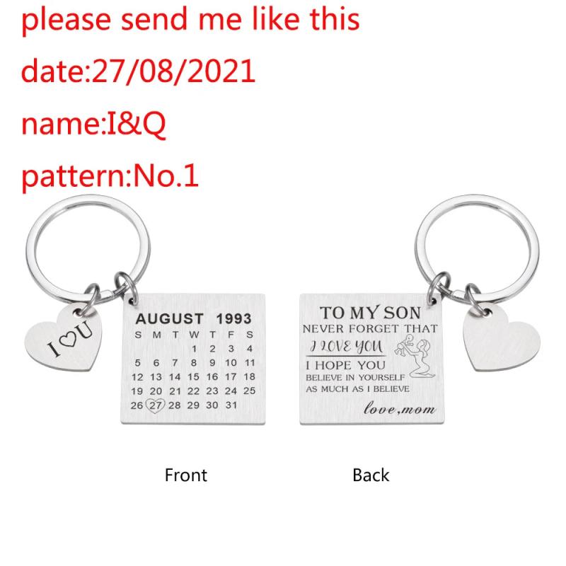 Personalized Calendar Keychain for Mom Dad