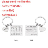 Personalized Calendar Keychain for Mom Dad