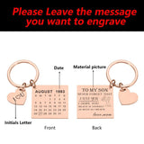 Personalized Calendar Keychain for Mom Dad
