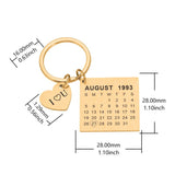 Personalized Calendar Keychain for Mom Dad