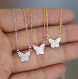 Butterfly Necklace Silver Jewelry Girls