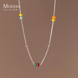 925 Silver Beads Multilevel Necklace For Women