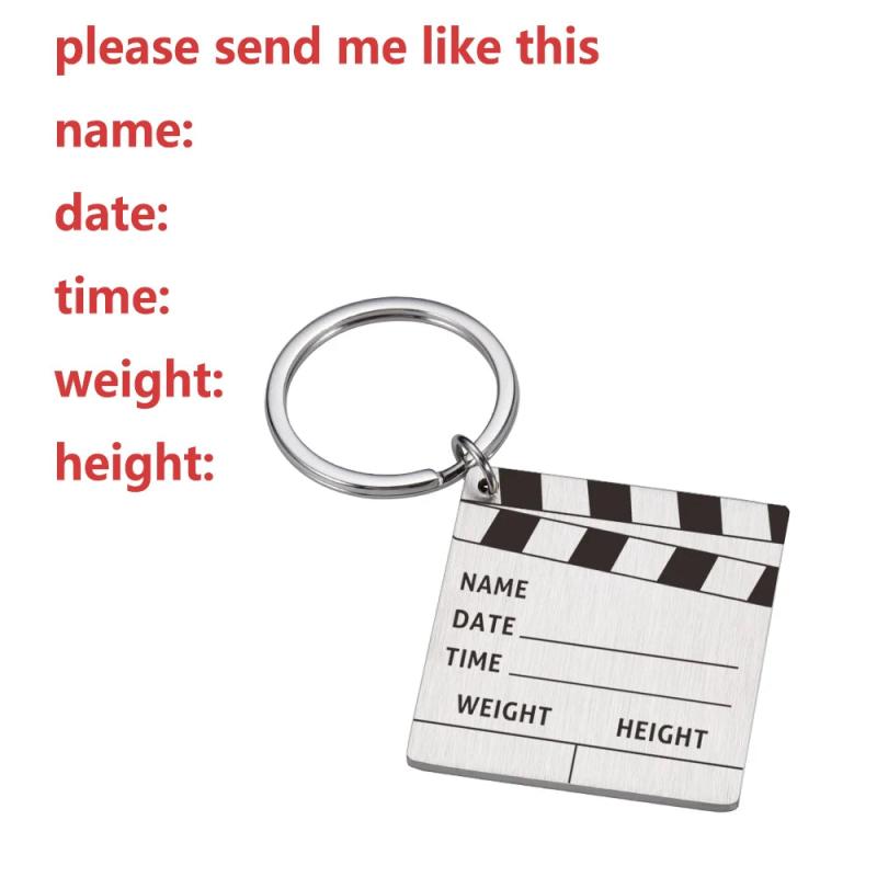 Baby Stats Keychain Personalized Name Weight Time Height