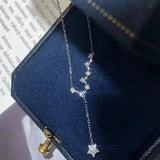Diamond Star Long Necklace Pendant Elegant Charm Jewelry